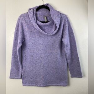 Hanna Anderson Cowl Neck knit Purple Lavender Sweater size Small
